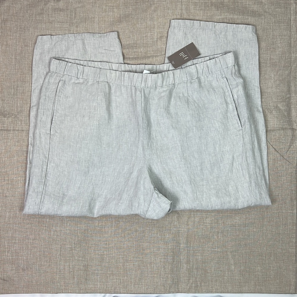 J.Jill New Women’s Large Pull-on Linen Pockets Cropped Lightweight Pant - Picture 2 of 9